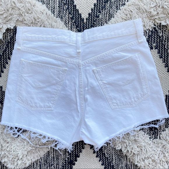 HUDSON Lori High Rise White Destructed Shorts sz 27 - Picture 6 of 10